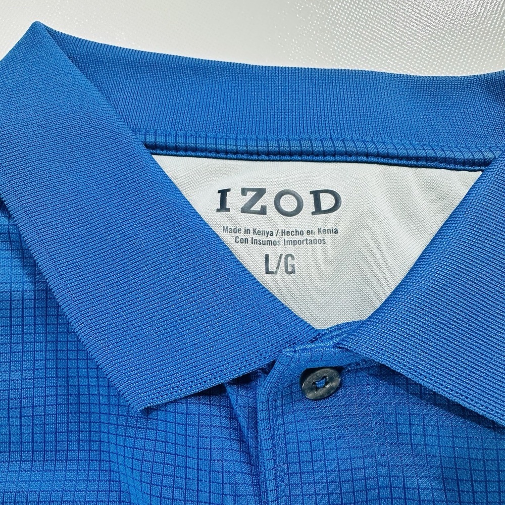 Izod Men's Golf Polo Shirt Size Large Royal‎ Blue - Picture 2 of 8